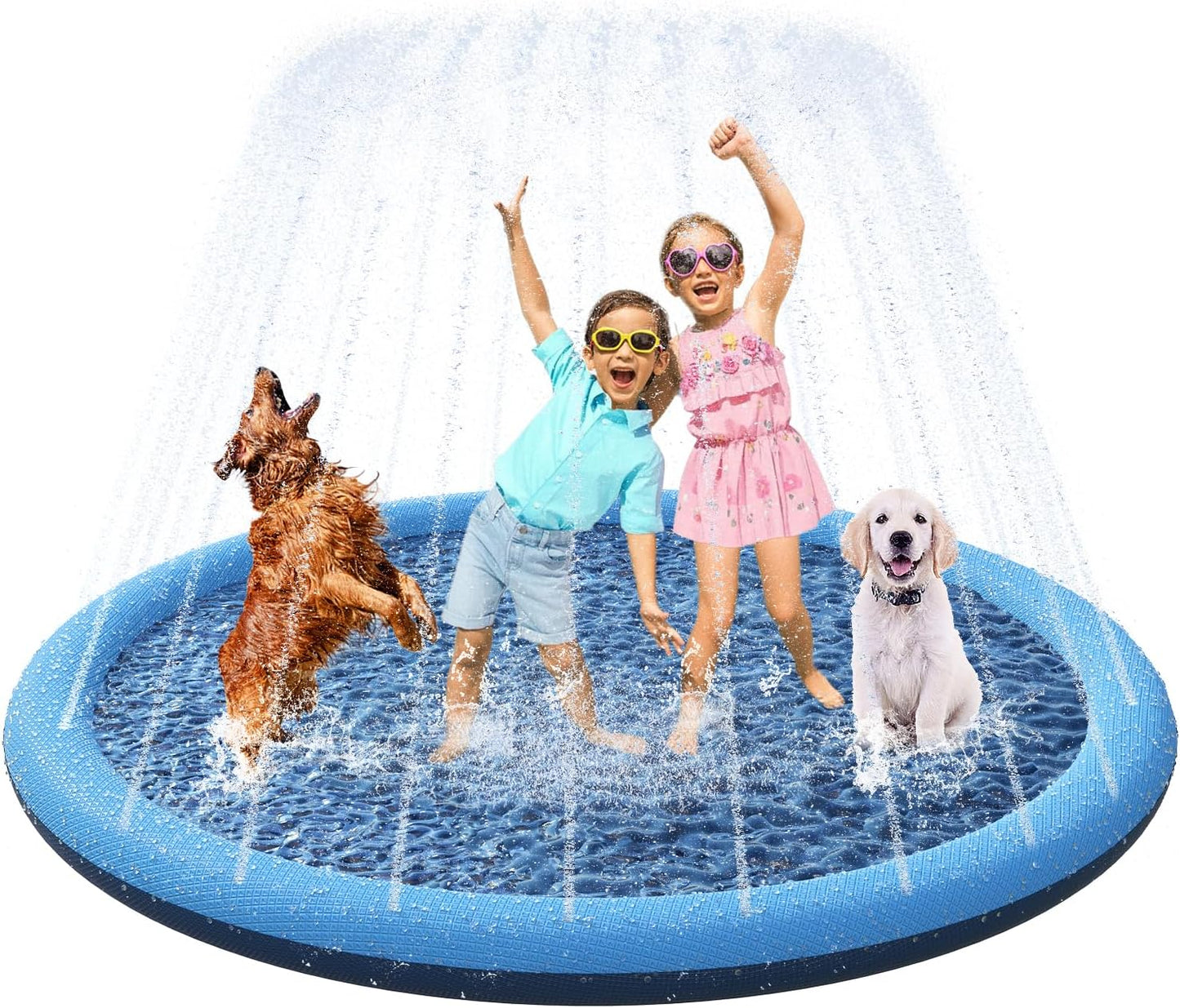 Inflatable Pet Cooling Bathtub With Water Spray