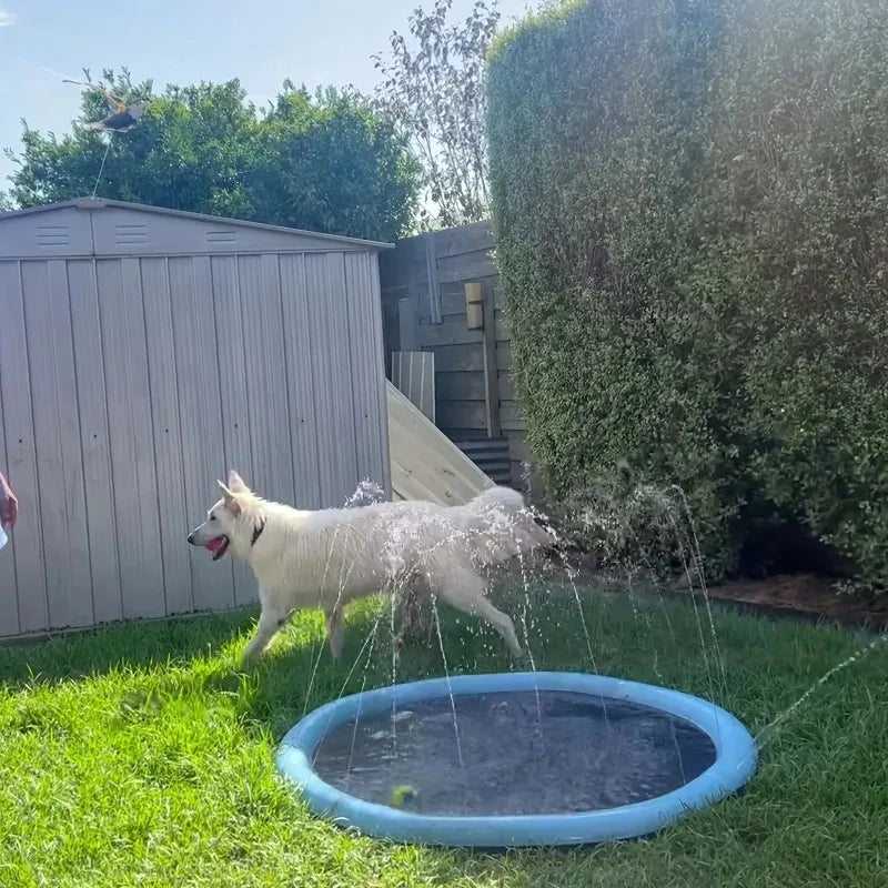 Inflatable Pet Cooling Bathtub With Water Spray