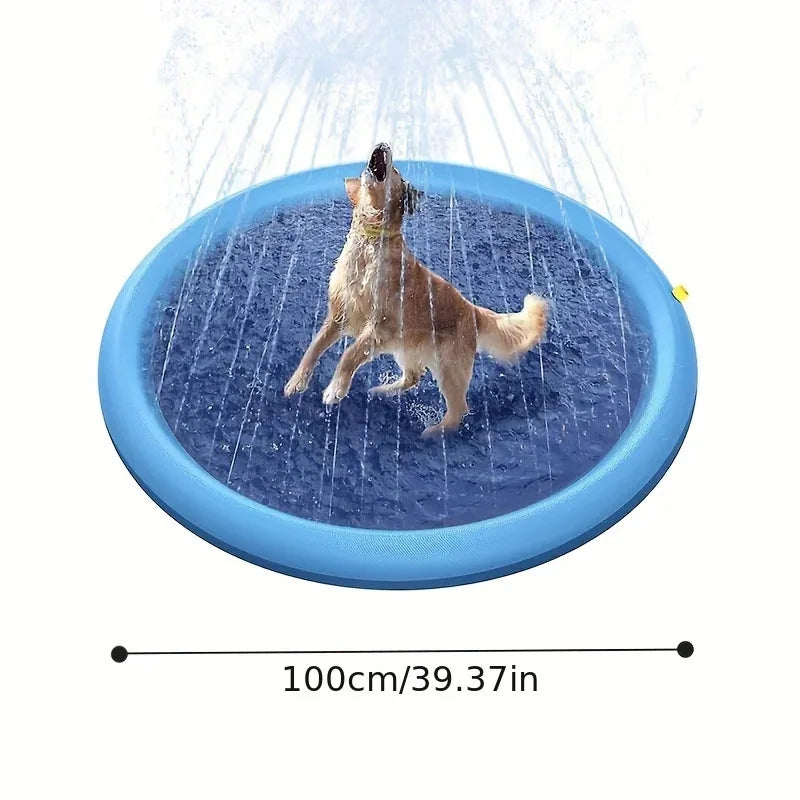 Inflatable Pet Cooling Bathtub With Water Spray