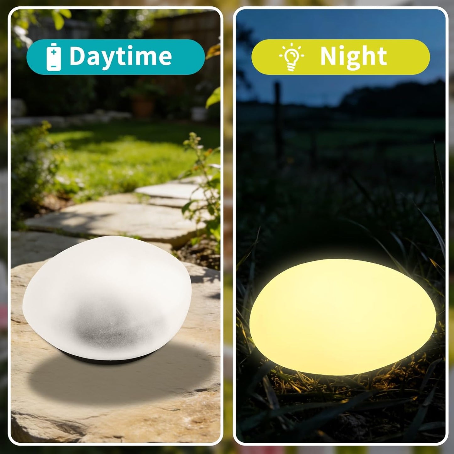 Solar Powered Glowing Pebble Lights