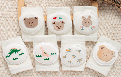 Baby Knee Pads with Cute Animal Embroidery