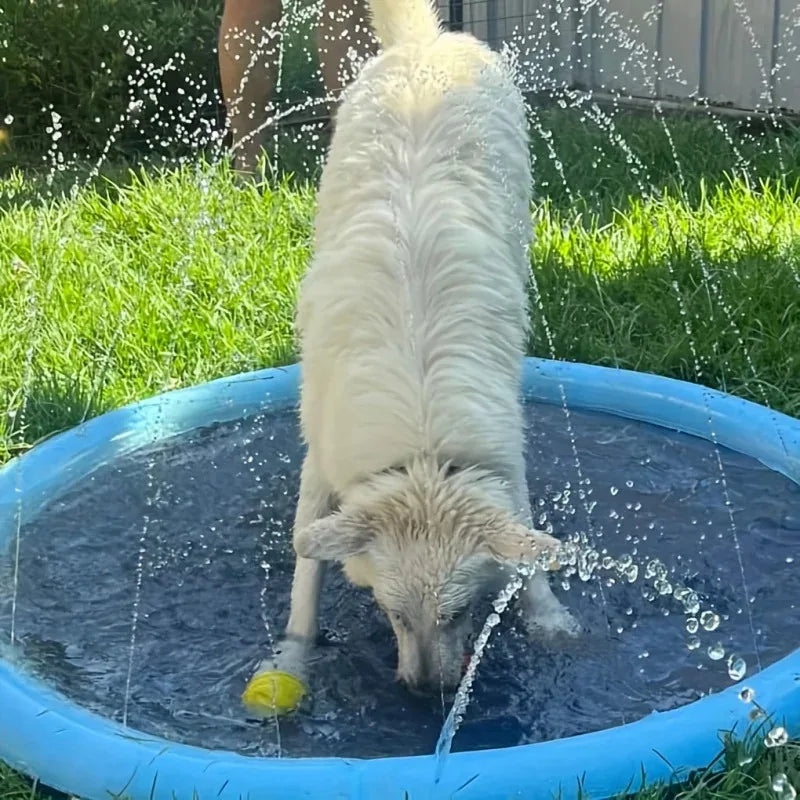 Inflatable Pet Cooling Bathtub With Water Spray