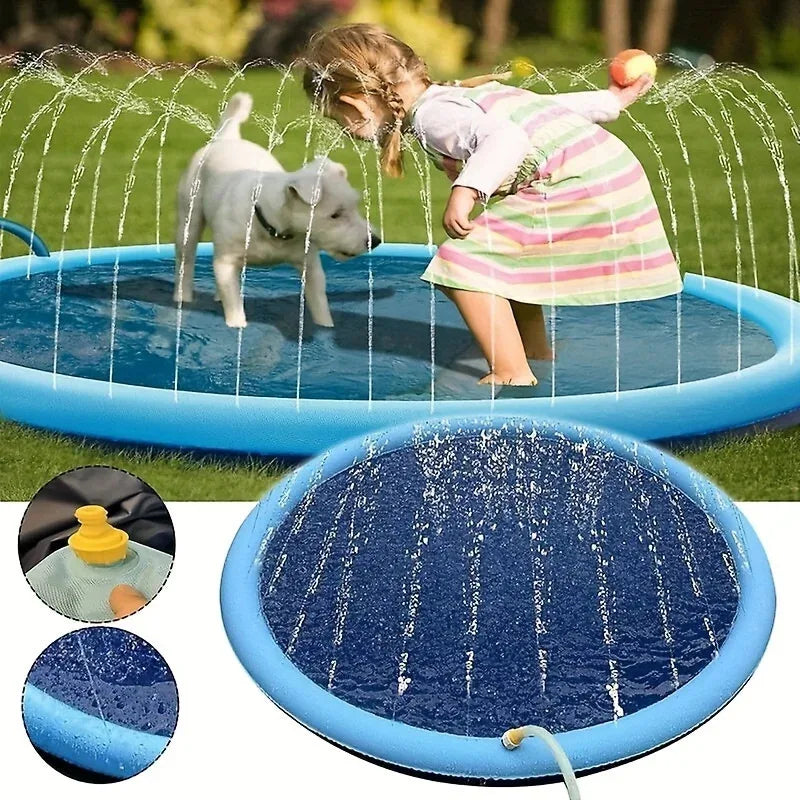 Inflatable Pet Cooling Bathtub With Water Spray