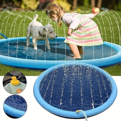 Inflatable Pet Cooling Bathtub With Water Spray
