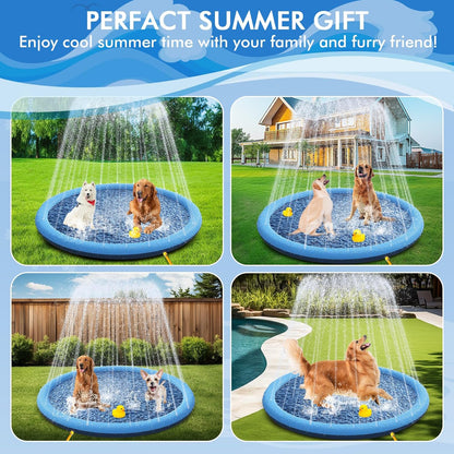 Inflatable Pet Cooling Bathtub With Water Spray