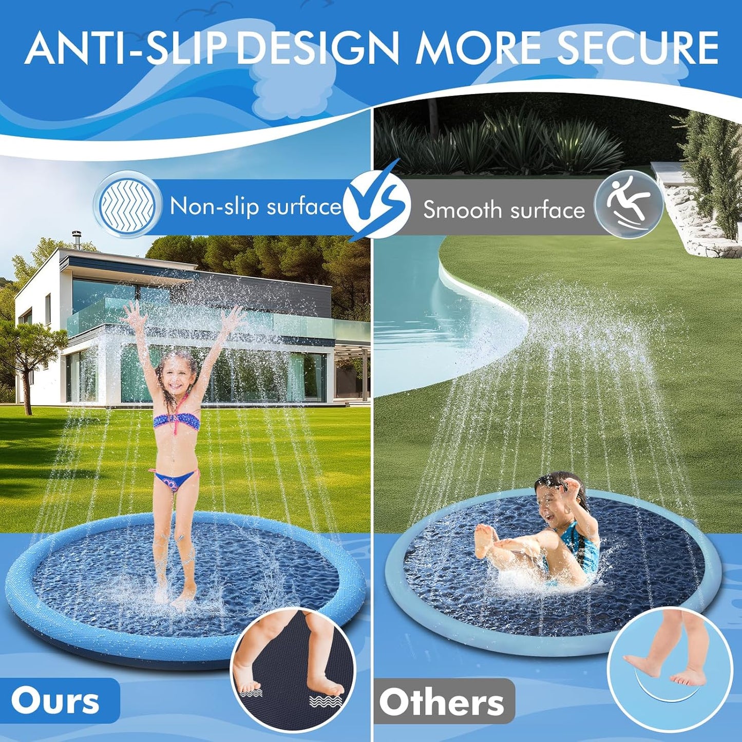 Inflatable Pet Cooling Bathtub With Water Spray