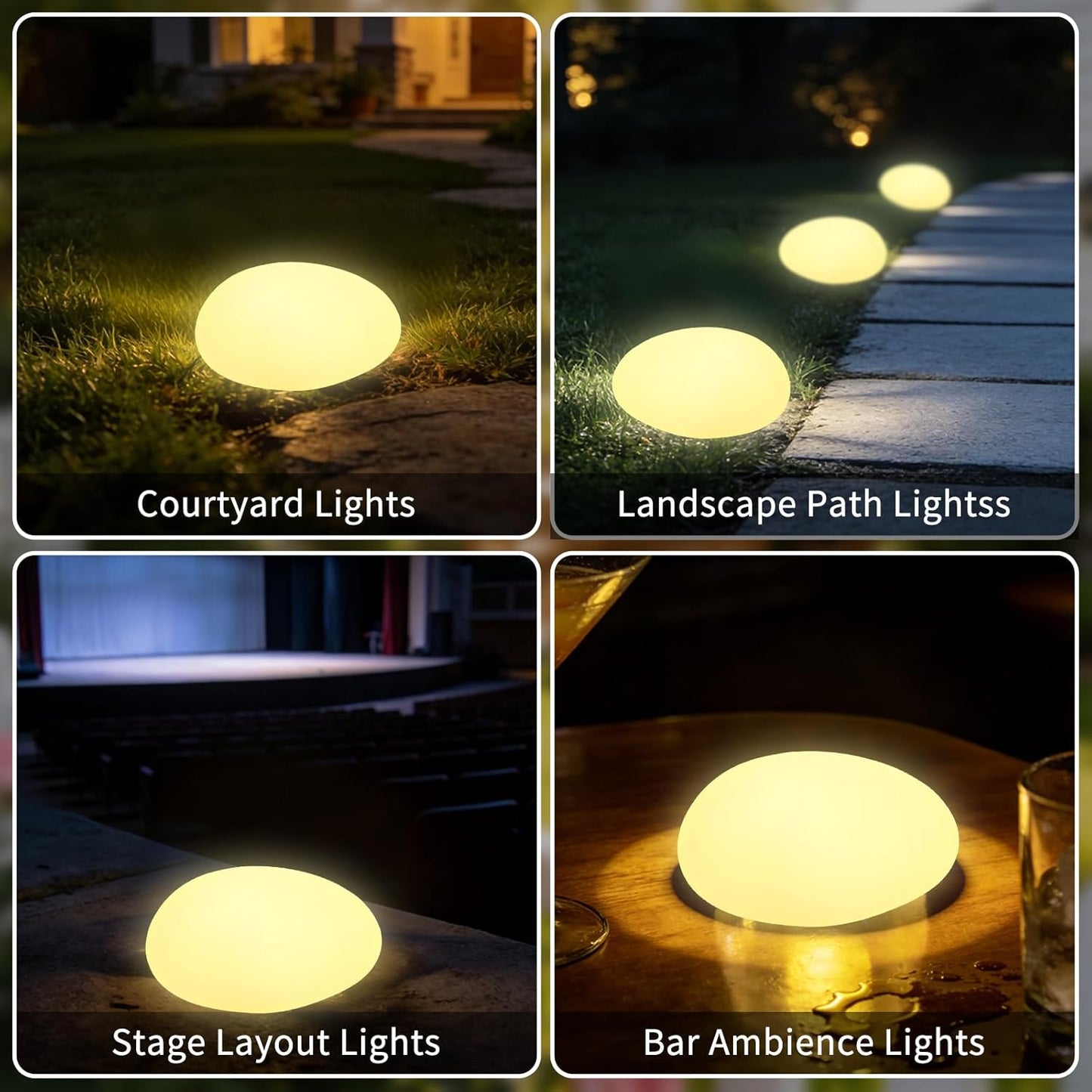 Solar Powered Glowing Pebble Lights