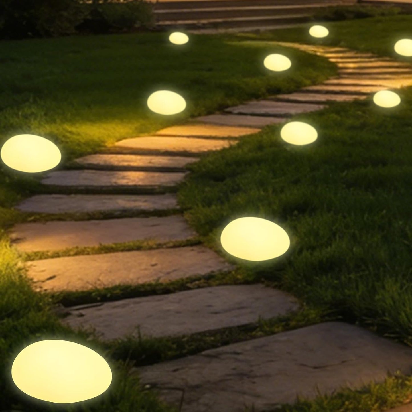 Solar Powered Glowing Pebble Lights
