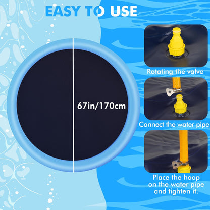 Inflatable Pet Cooling Bathtub With Water Spray